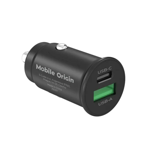 Mobile Origin CA19 30W rýchlonabíjačka do auta s USB-C a USB-A portom, čierna - 4