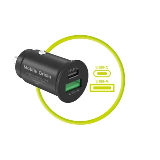 Mobile Origin CA19 30W rýchlonabíjačka do auta s USB-C a USB-A portom, čierna - 8