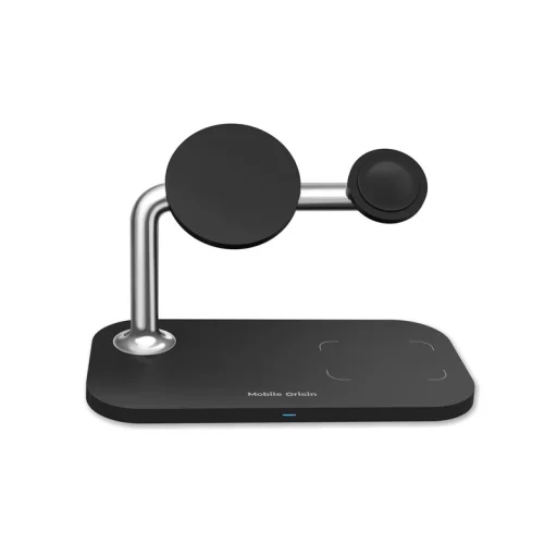 Mobile Origin MO1 3 v 1 magnetická bezdrôtová nabíjačka, čierna - 6