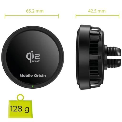 Mobile Origin Qi2 25W bezdrôtová nabíjačka do auta CA24 čierna - 8