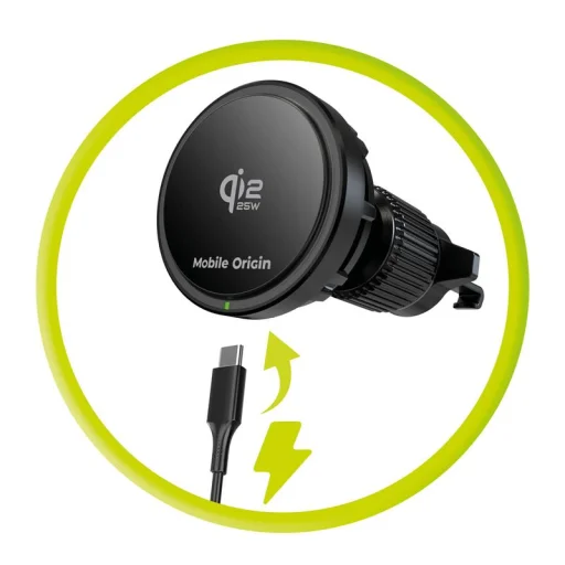 Mobile Origin Qi2 25W bezdrôtová nabíjačka do auta CA24 čierna - 9