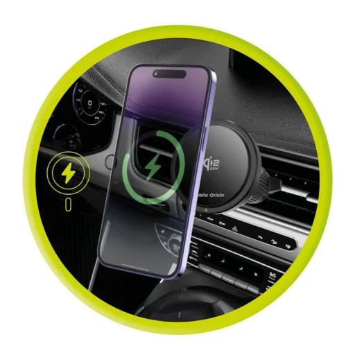 Mobile Origin Qi2 25W bezdrôtová nabíjačka do auta CA24 čierna - 12