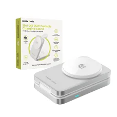 Mobile Origin PW35 skladací nabíjací stojan 3 v 1 Qi2 25 W, strieborný, kompatibilný s MagSafe