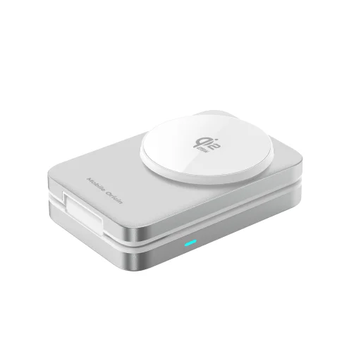 Mobile Origin PW35 skladací nabíjací stojan 3 v 1 Qi2 25 W, strieborný, kompatibilný s MagSafe - 3