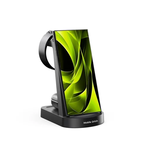 Mobile Origin PW13 3 v 1 bezdrôtová nabíjacia stanica pre zariadenia Samsung, čierna - 12