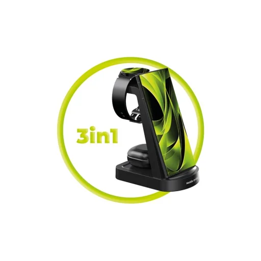 Mobile Origin PW13 3 v 1 bezdrôtová nabíjacia stanica pre zariadenia Samsung, čierna - 13