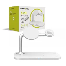 Mobile Origin MO1 3 v 1 magnetická bezdrôtová nabíjačka, biela