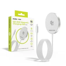 Mobile Origin Qi2 25 W magnetická bezdrôtová nabíjacia podložka PW29, bielo-strieborná