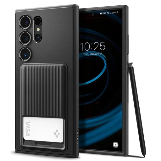 Spigen Liquid Slot TPU puzdro pre Samsung Galaxy S24 Ultra, matná čierna - 1