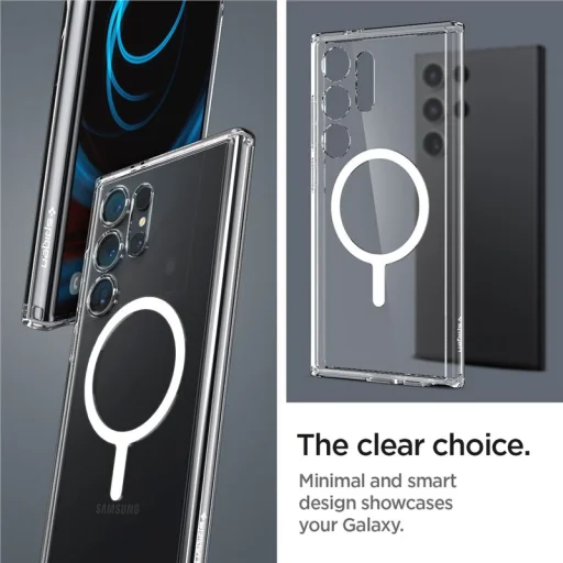 Spigen Ultra Hybrid OneTap Metal Ring MagSafe puzdro pre Samsung Galaxy S24 Ultra, biele - 5