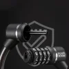 Rockbros 87639-4 kódzáras kerékpárzár acélkábellel, fekete thumbnail