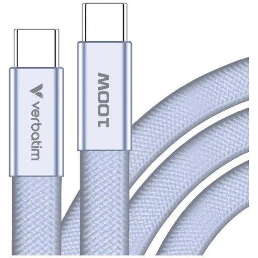 Verbatim Sync & Charge SoftTouch USB-C – USB-C kábel 100 W PD3.0 120 cm fialový 30278 - 2