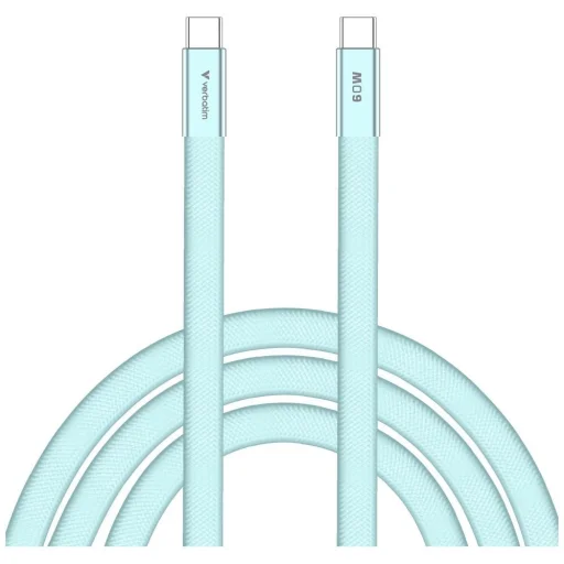 Verbatim Sync & Charge SoftTouch USB-C – USB-C kábel, 60 W PD3.0, 120 cm, modrý, 30273 - 1