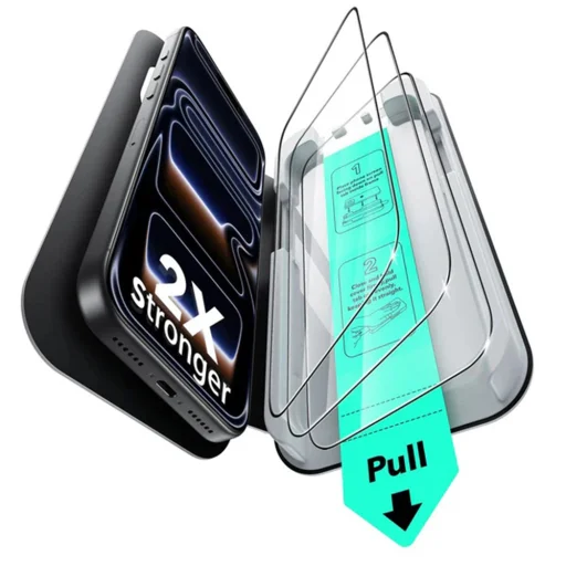 ESR UltraFit tvrdené ochranné sklo 3 ks iPhone 18 Pro / iPhone 17 Pro čierne ochranné sklo - 1