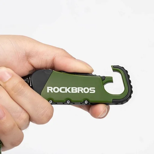 Rockbros RBK6N 3-miestny špirálový káblový zámok na bicykel, zelený - 4