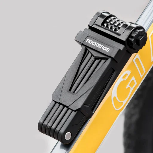 Rockbros LFCXR0085 skladací zámok na bicykel s číselnou kombináciou, čierny - 2
