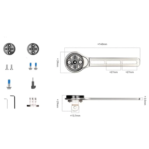 Rockbros FK-307T držiak na cyklopočítač z titánovej zliatiny – titán - 2