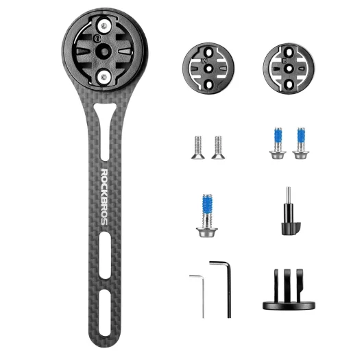 Karbónový držiak na cyklopočítač Rockbros FK-307W čierny - 2