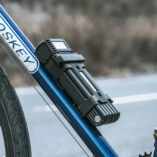 Rockbros LKXR2006 skladací zámok na bicykel na kľúč čierny - 3