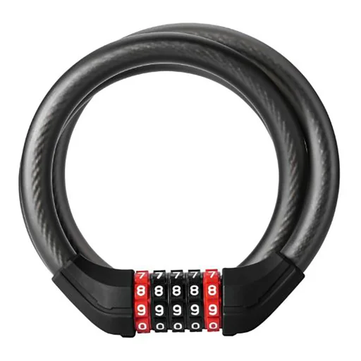 Rockbros RKS531 5-miestny kódový zámok na bicykel s oceľovým lankom, 120 cm, s LED osvetlením, čierny - 3