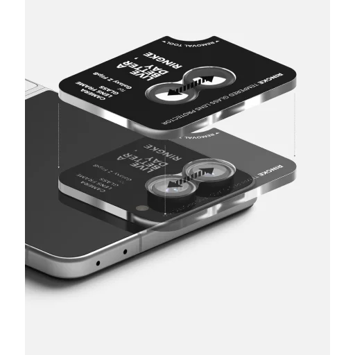 Ringke Camera Frame Protector ochranné sklo na kameru pre Galaxy Z Flip 8, čierne, 2 ks - 5