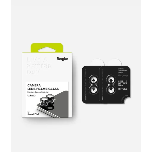 Ringke Camera Frame Protector ochranné sklo na kameru pre Galaxy Z Flip 8, čierne, 2 ks - 9