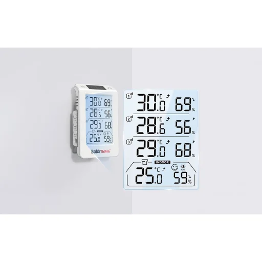 Rainpoint B0598 3 csatornás hőmérséklet- és páratartalom-mérő automatikus háttérvilágítással - 10