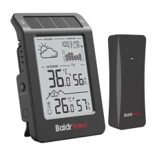 BALDRTHERM B0596WT2H2P-V1 napenergiás időjárásállomás kültéri érzékelővel, fekete