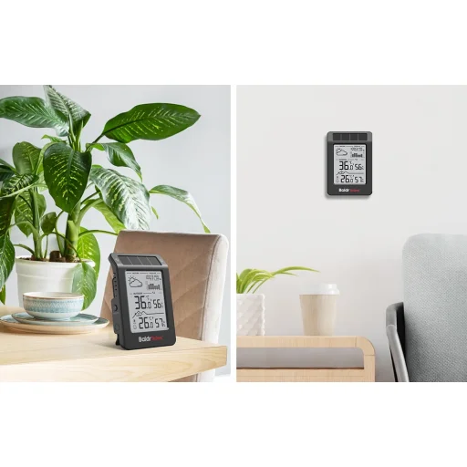 BALDRTHERM B0596WT2H2P-V1 napenergiás időjárásállomás kültéri érzékelővel, fekete - 5