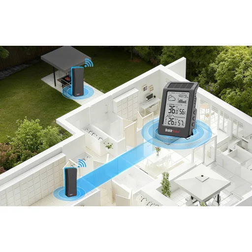 BALDRTHERM B0596WT2H2P-V1 solárna meteostanica s vonkajším snímačom, čierna - 3