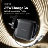 X-ONE ChargeGo GaN 65W sieťová nabíjačka s vysúvacím USB-C káblom, čierna thumbnail
