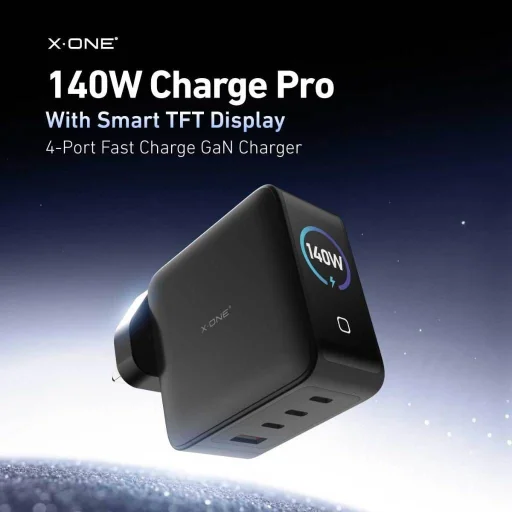 X-ONE ChargeGo GaN 65W sieťová nabíjačka s vysúvacím USB-C káblom, čierna - 2