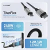 X-ONE TitanFlex USB-C – USB-C dátový kábel, 240 W, 1,2 m, čierny thumbnail