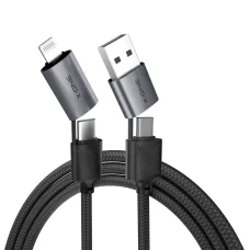 X-ONE QuantumFlex USB-C–USB-C töltőkábel 60 W 1,2 m fekete