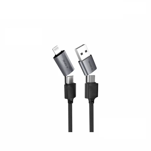 X-ONE QuantumFlex USB-C–USB-C töltőkábel 60 W 1,2 m fekete - 2