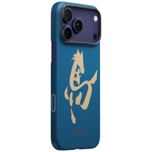 PITAKA Edge Case Ink Horse Painting puzdro pre iPhone 17 Pro Max, azúrovo zelené - 2