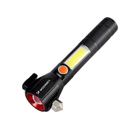 Wozinsky WLR-31 5 W 500 lm CREE multifunkčné svietidlo 3 v 1 s rozbíjačom skla a rezáčom bezpečnostných pásov, čierna - 2