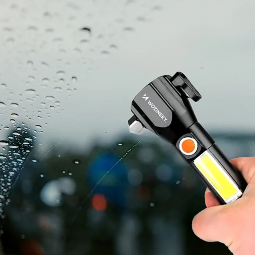 Wozinsky WLR-31 5 W 500 lm CREE multifunkčné svietidlo 3 v 1 s rozbíjačom skla a rezáčom bezpečnostných pásov, čierna - 4