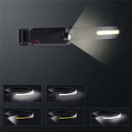 Wozinsky WLC-1200 350 lm CREE LED čelovka so snímačom pohybu, čierna - 7
