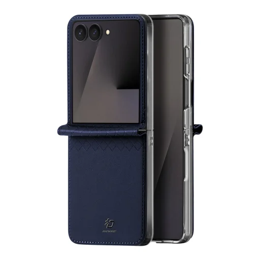 DUX DUCIS Bril modré puzdro z umelej kože pre Samsung Z Flip 8 - 2