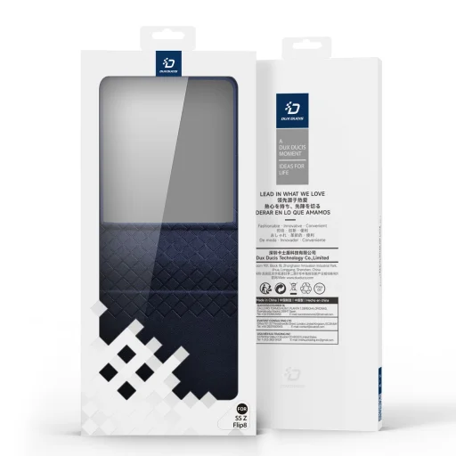 DUX DUCIS Bril modré puzdro z umelej kože pre Samsung Z Flip 8 - 4
