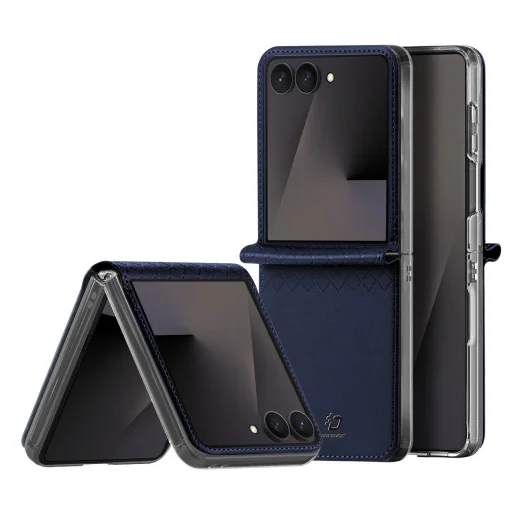 DUX DUCIS Bril modré puzdro z umelej kože pre Samsung Z Flip 8 - 1