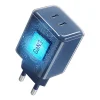 Forcell F-Energy GaN III Crystal Color 60W USB-C sieťová nabíjačka s tmavomodrým USB-C káblom, VT-60 thumbnail