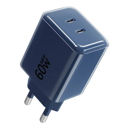 Forcell F-Energy GaN III Crystal Color 60 W-os USB-C hálózati töltő sötétkék USB-C kábellel, VT-60 - 3