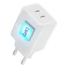 Forcell F-Energy GaN III Crystal Color VT-60 60 W-os hálózati gyorstöltő 2 USB-C porttal és USB-C–USB-C szilikonkábellel, fehér thumbnail