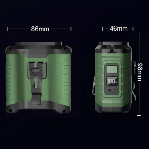 10000 mAh prenosný, na pás zavesiteľný vonkajší USB mini ventilátor so silným prúdením vzduchu (oranžovo-červený) - 9