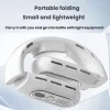 Kültéri digitális kijelzős, összecsukható, csendes, nyakba akasztható lapát nélküli ventilátor (fehér) thumbnail