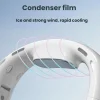 Kültéri digitális kijelzős, összecsukható, csendes, nyakba akasztható lapát nélküli ventilátor (fehér) thumbnail