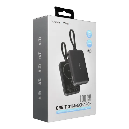 X-ONE Orbit Magcharge magnetická powerbanka kompatibilná s MagSafe 10000 mAh, čierna - 7