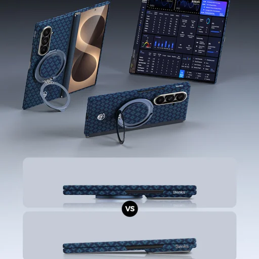 Benks ArmorGrid Air Grand Combo magnetické puzdro pre Samsung Galaxy Z Fold 8, ultramodrá - 13